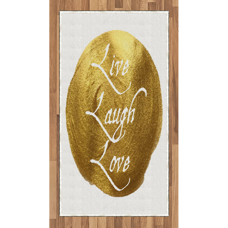 Live Laugh Love High Density Long Fiber Poly Threads Decorative Area Rug Carpet, Rectangle 2'7" x 5'