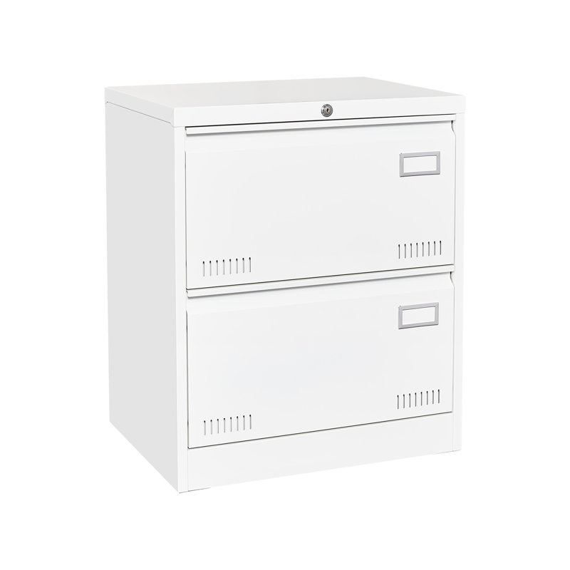 Office Filing Cabinet 2 Drawer - White Locking Metal, Keep Docs Organized, Enhance Work Efficiency Metal In With Lock Drawers For Efficient Storage, Legal/Letter/A4/F4 Compatible Integrated Handle
