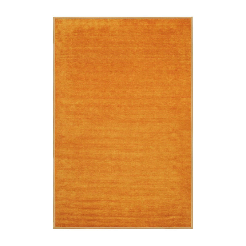 Tapis jaune moutarde contemporaine, Rectangle 5 pi x 7 pi