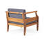Fauteuils club d'extérieur en bois d'acacia avec coussins