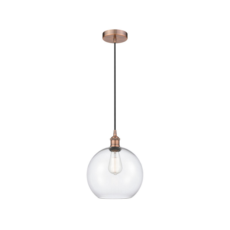 Ralph 1 - Light Sphere Pendant, Antique Copper, Clear, 12.75" H x 10" W x 10" D