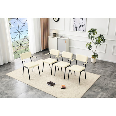 Ensemble de 4 chaises de salle à manger en cuir, confortables et dotées d'un rembourrage en mousse haute densité. 4 chaises modernes, éponge, imperméables.