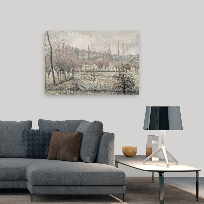 Effet de neige à Eragny, 1894 - Estampe d'art mural abstraite contemporaine, H 32 po x l 48 po