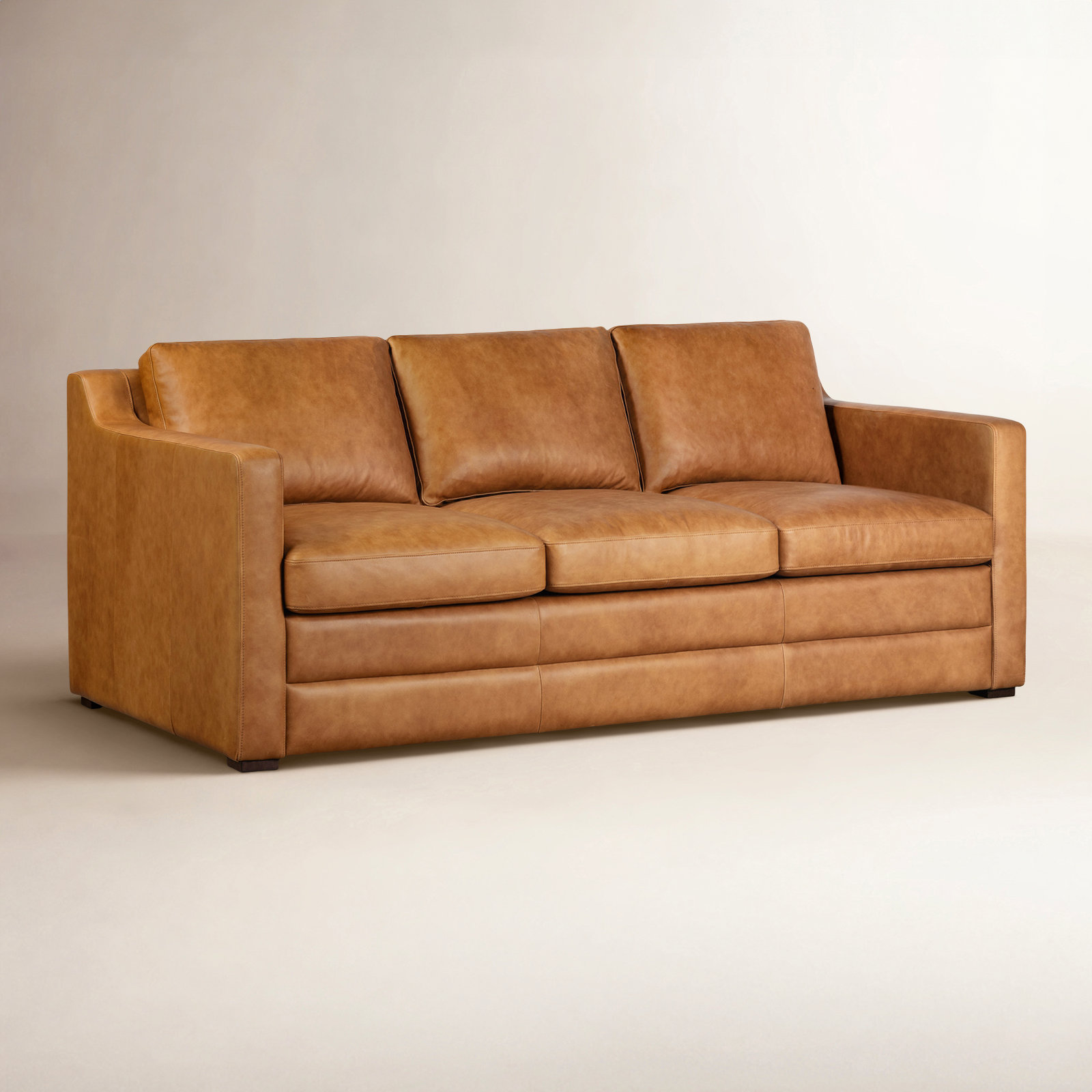 Sorrento 78" Genuine Leather Sofa Bed, Tan