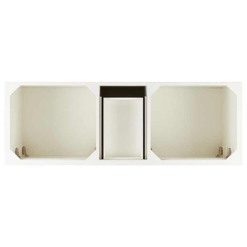 Quen 60" Freestanding Double Basin Vanity Set with Cabinet, Vanity Topss, Arctic White Quartz, Soft White, 8" Widespread