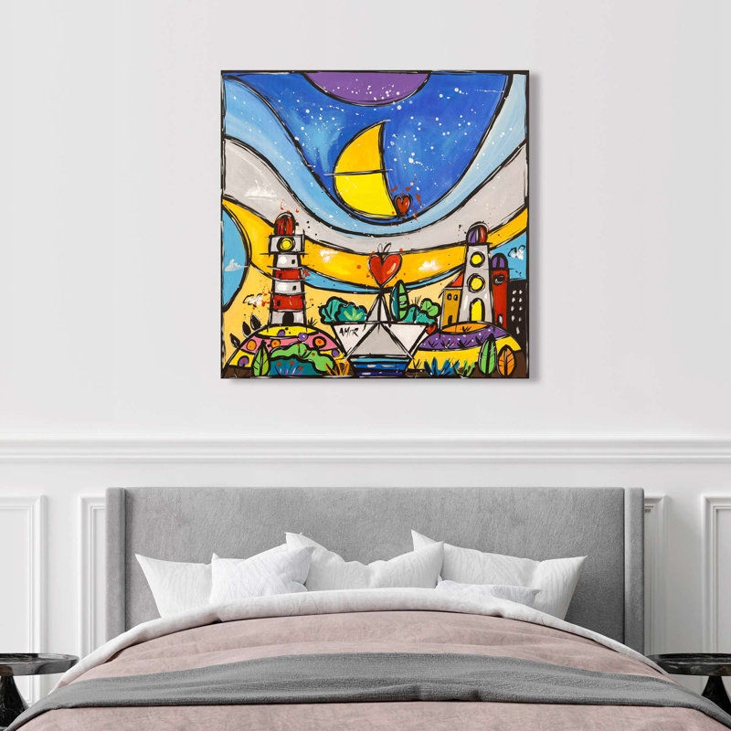 Love At The Centre by Wallas - Wrapped Canvas Print, 70cm H x 70cm W x 4cm D