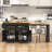 80.63" Extendable Kitchen Island With Power Outlet, 2 Storage Drawers, Open Shelves-129517326