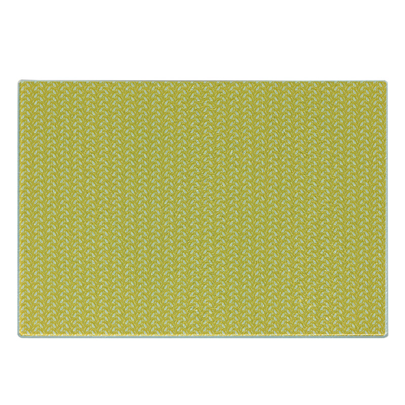 Planche à découper en verre trempé jaune et blanc Ambesonne