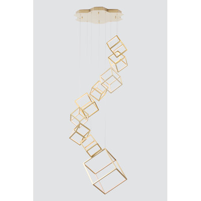 Lustre rectangulaire unique à 9 lumières DEL