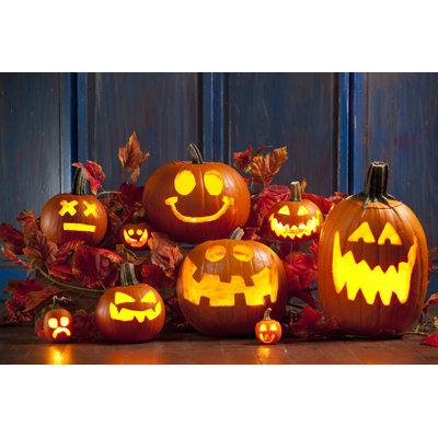 Halloween Pumpkins by NWphotoguy - Wrapped Canvas Print