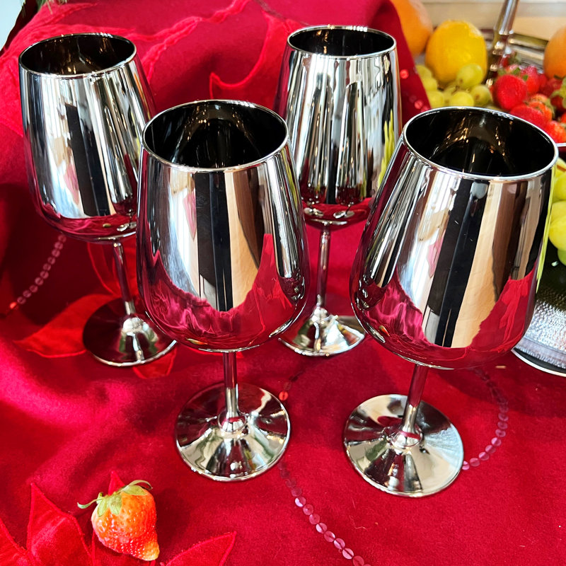 Set Of 4 Long Stem Wine Glasses