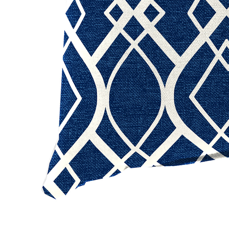 16" x 16" Curtain Navy Ogee Outdoor Cushion (Set of 2)