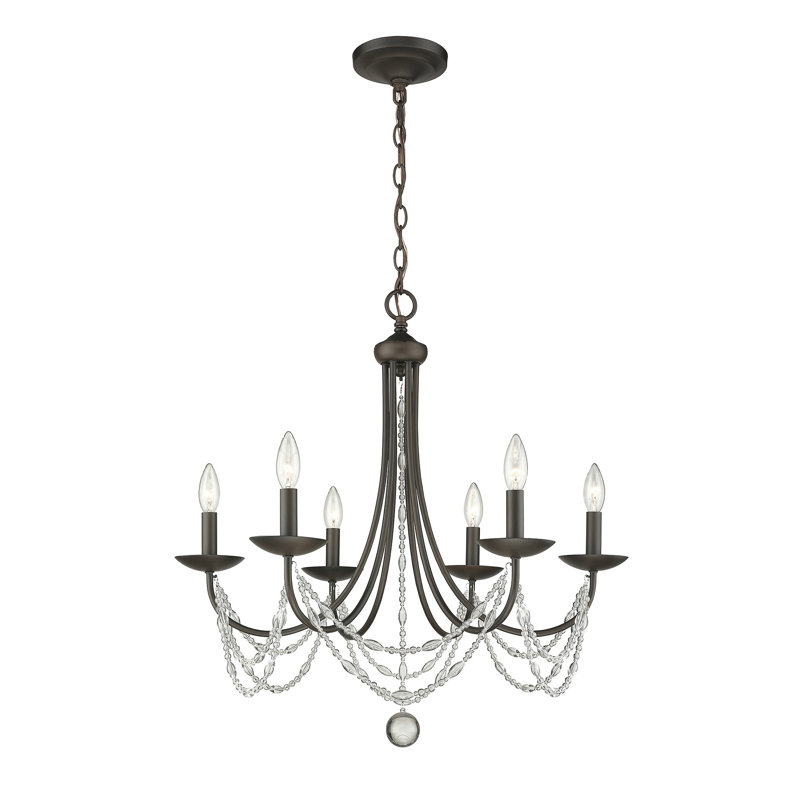 Mbagaya Dimmable Chandelier, Rubbed Bronze