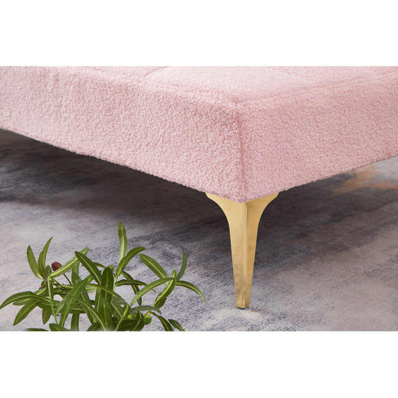 Convertible sofa bed futon, Pink