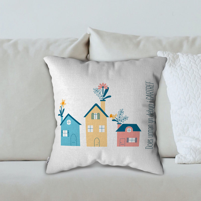 Floral White Square Throw Pillow Cover
