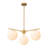 3-Light Opaque White Glass Sphere Chandelier