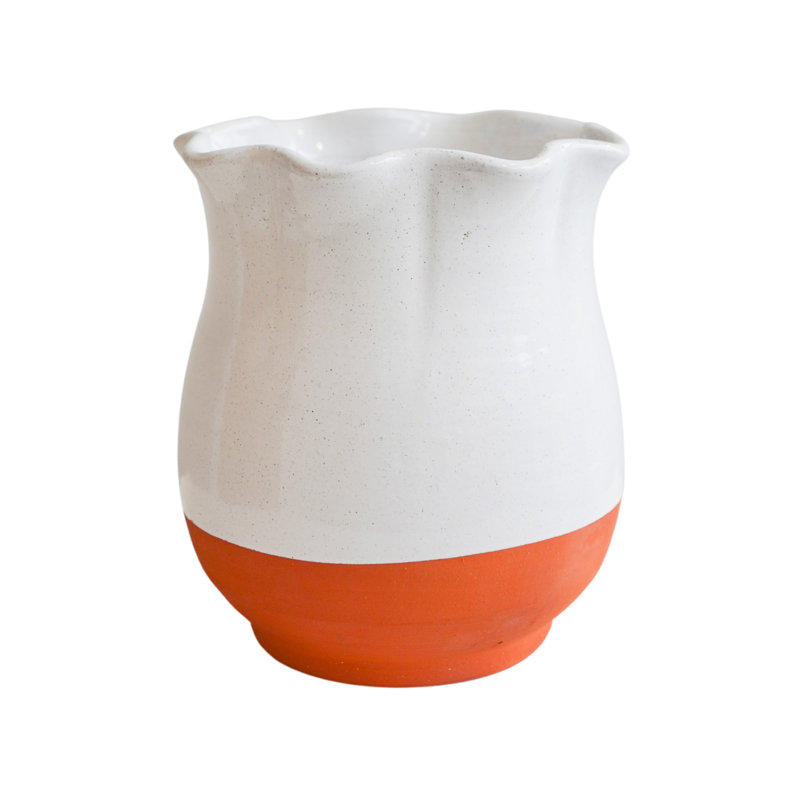 Moreton Ceramic Cachepot, Ivory, 30 cm H x 24 cm W x 24 cm D