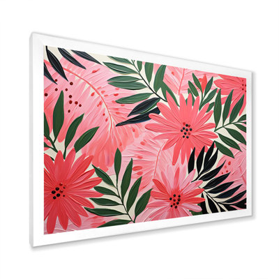«Rose Floral Tropical Jungle» par Matisse III - palmiers et palmiers, art mural