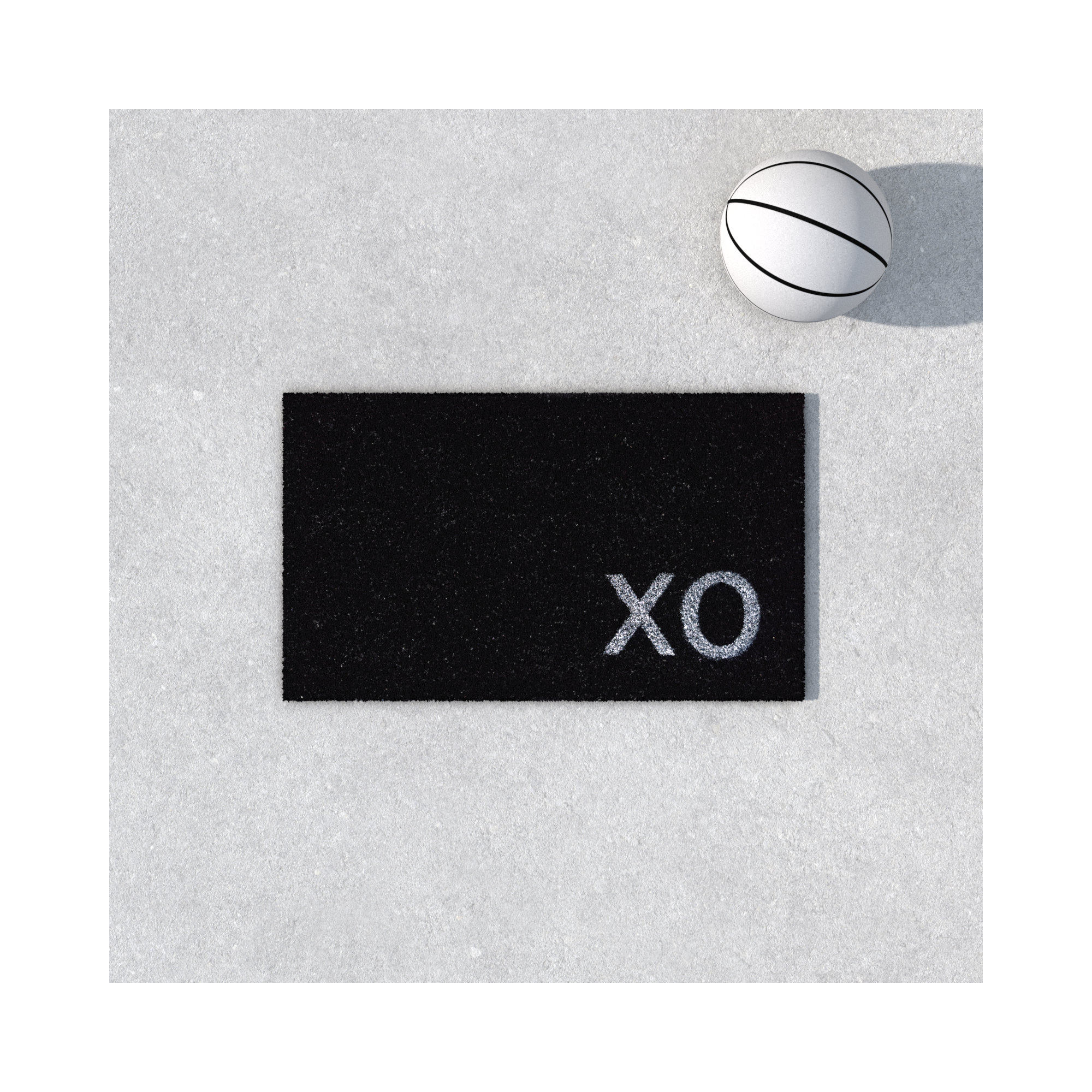 Slope Non-Slip Valentine's Day Outdoor Doormat, Black, 17" W x 29" L