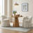 Linen Upholstered Barrel Chairs-532049097