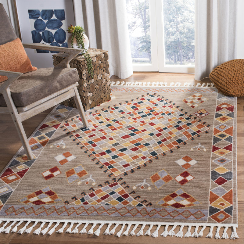 Tapis intérieur / extérieur à motif sud-ouest Alnwick, Rectangle 8 pi x 10 pi