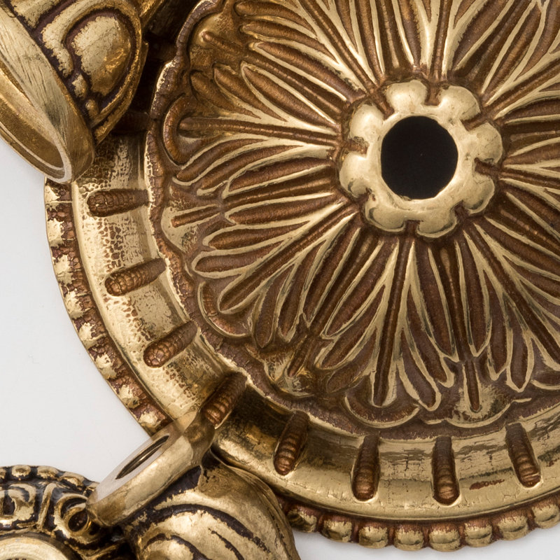 Wehr 12'' Flush Mount, Olde Brass/Majestic Wood Polished