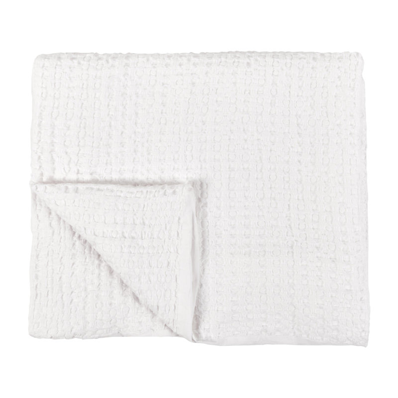 Colmar 4-Piece Linen Blend Quilt Set, King Quilt + 3 Euro Shams, White