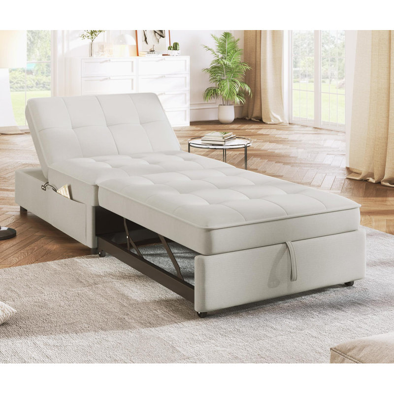 4-in-1 Convertible Sofa Bed Transforms into a Chair Bed and Multi - Function Folding Ottoman Bed.