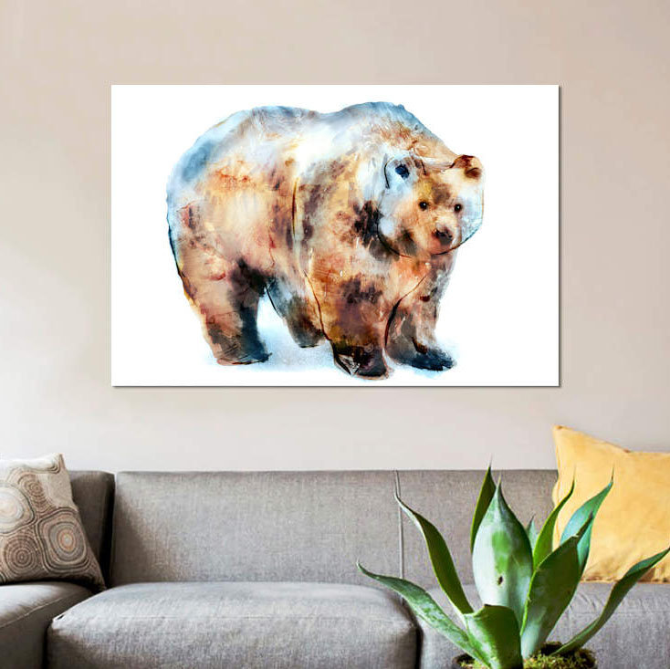 « bear ii », impression sur toile, H 40 po x l 60 po x P 1,5 po, Toile tendue, Pas de tapis