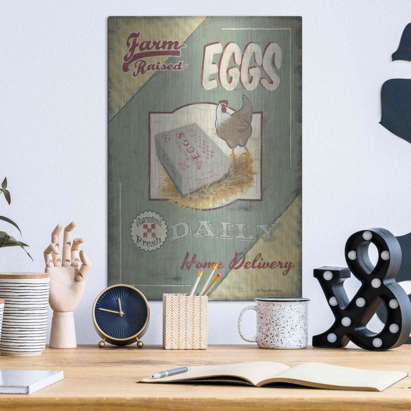 " Farm Raised Eggs " by Pam Britton, 16" H x 12" W