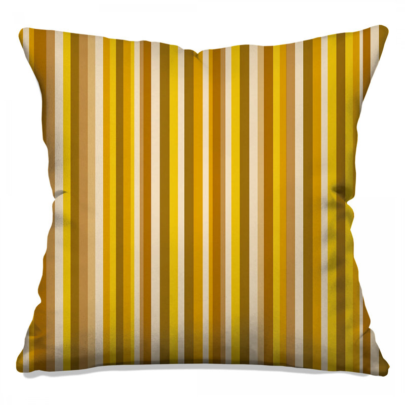 Coussin décoratif à rayures verticales, motif à double face, 16 po x 16 po