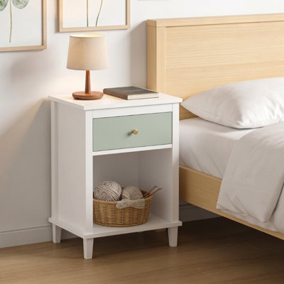 Table de chevet 26,77 po H avec tiroir en bois et tablette pour enfants, adultes