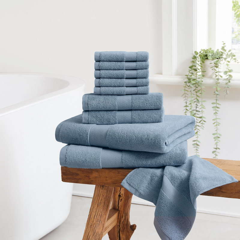 Cannon 10 Piece Turkish Towel Set, Blue