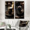 Black Coffee Espresso Eclipses - Ensemble de 2 décorations murales café