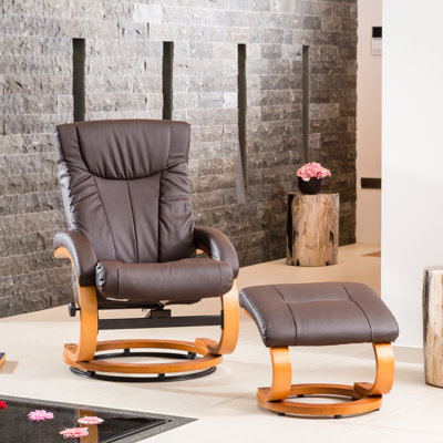 Kasandra 65cm Wide Faux Leather Swivel Ergonomic Recliner