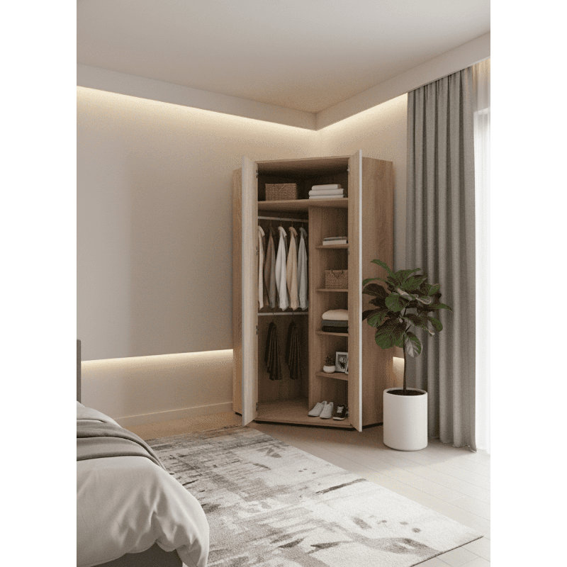 Polymilis 2 Door Manufactured Wood Wardrobe
