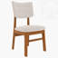 Ensemble de 4 chaises de salle à manger rembourrées ergonomiques de style Mid-Century moderne avec structure en bois d'hévéa robuste, chaises de cuisine antidérapantes pour la salle à manger, la cuisine, le café, beige et brun