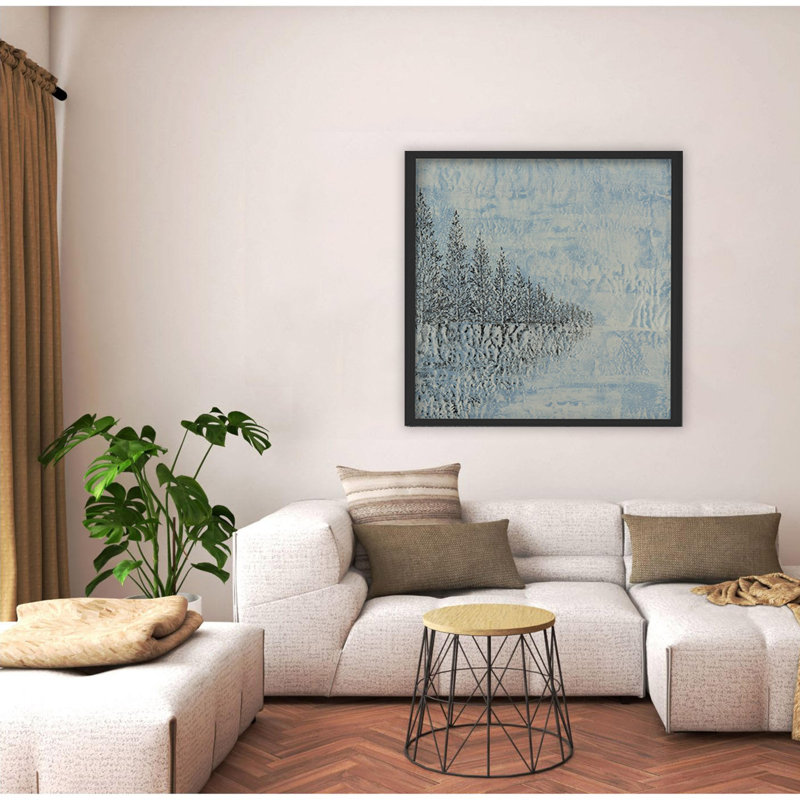 "Frozen Serenity", art mural sur toile, H 12 po x l 12 po, Cadre flottant noir