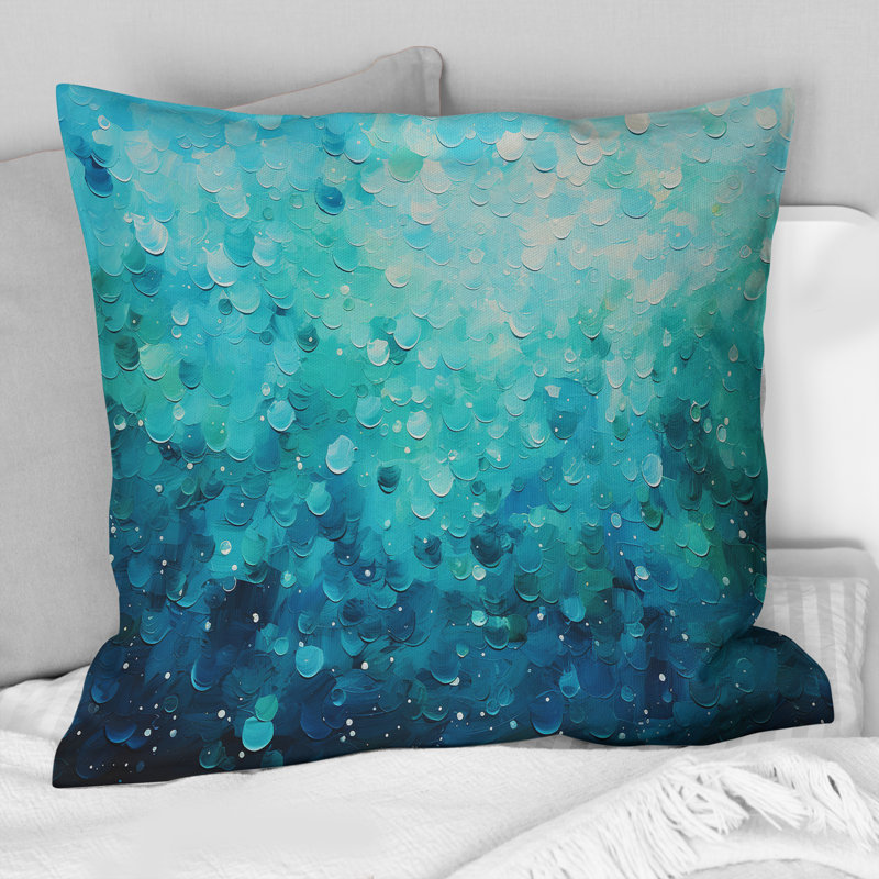 Coussin Aqua Lagoon II - Abstract Landscape