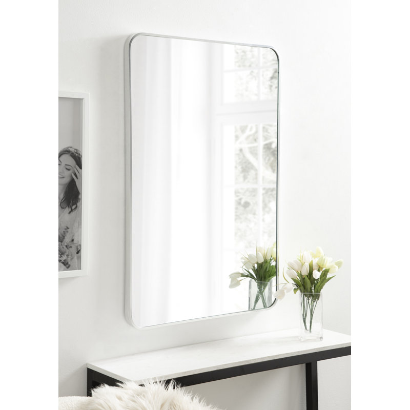 Miroir mural Anacleta, 35,5 po x 23,5 po, Argent