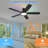 52" Flush Mount Modern Ceiling Fan With Lights And Remote Control, Reversible And 5 Dual-sided Blades-498187551