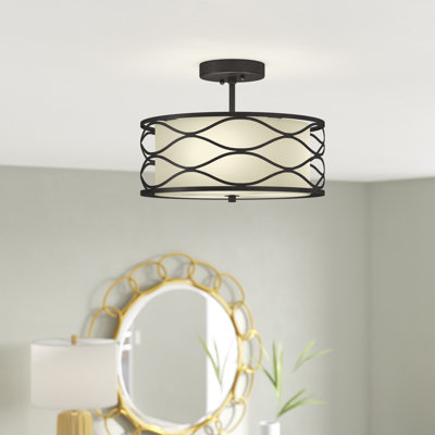 Rafia Glass Semi Flush Mount