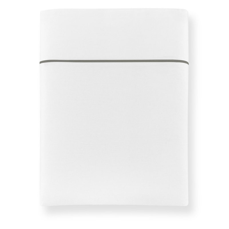 Soprano II 420 Thread Count 100% Cotton Sateen Flat Sheet, Pearl, Twin