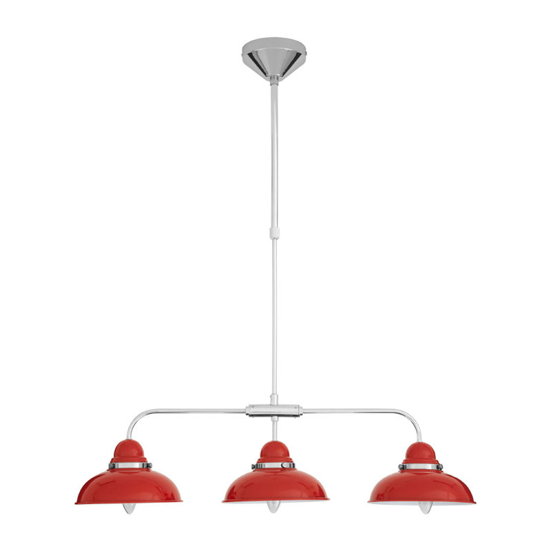 Orla 3 - Light Silver Kitchen Island Pendant, Red