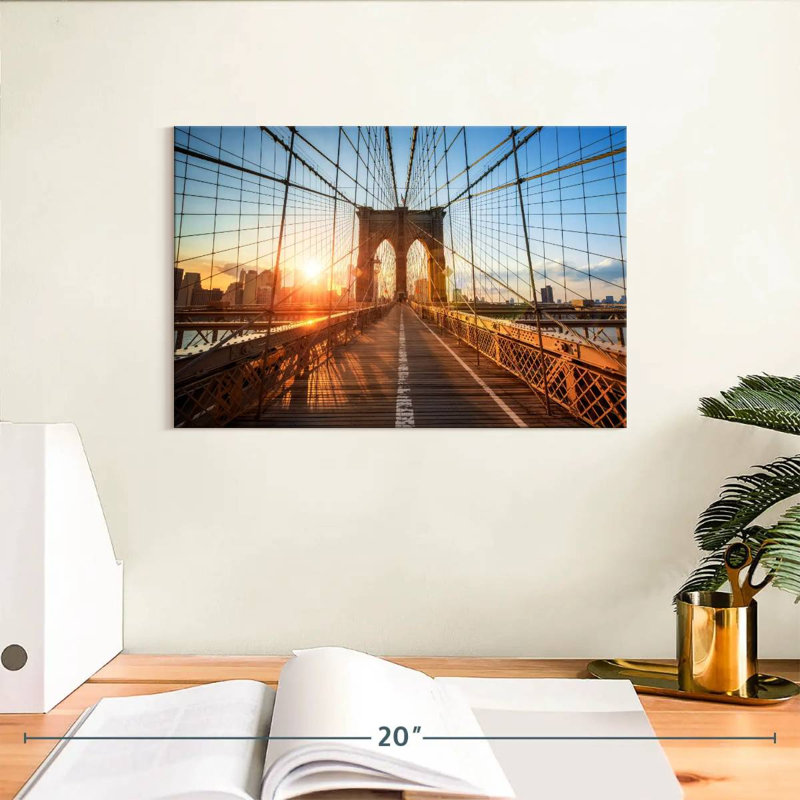 Ravi Sunlit Brooklyn Bridge, 8" H x 12" W