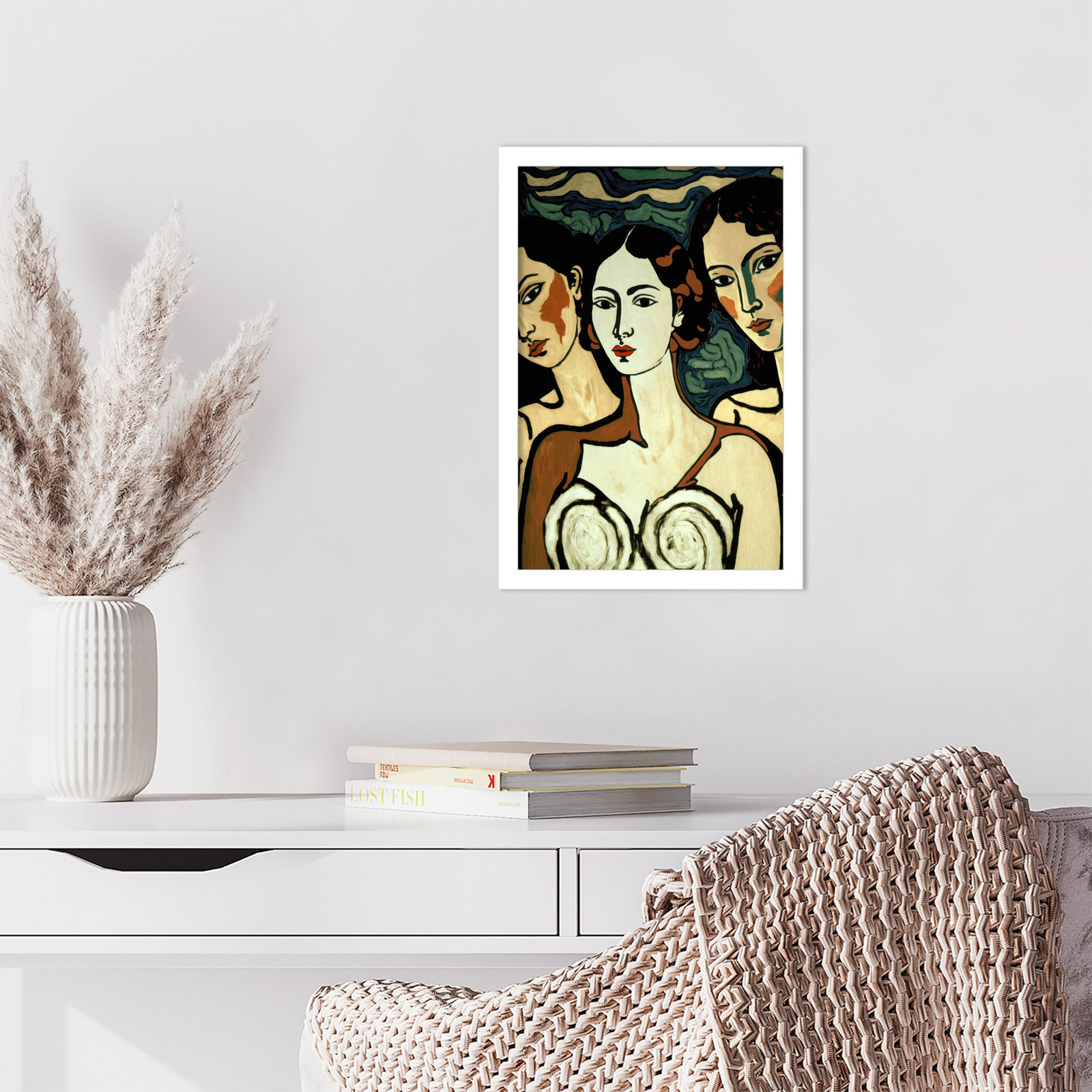 Galya "The Soul Sisters" Print, 17" H x 12" W, White