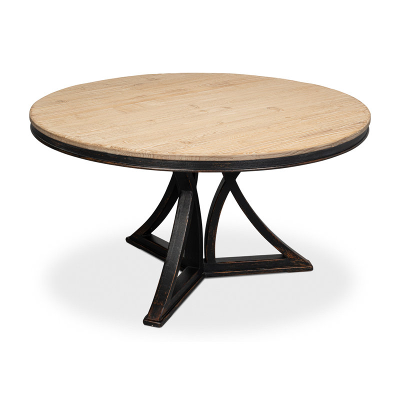 Table de salle à manger en bois de pin massif, Noir antique