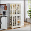 Vitrine antique avec portes en verre et tablettes réglables pour objets de collection, quatre portes-1399450697