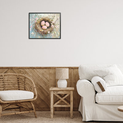 Easter Egg Nest Framed Giclee, Design By Petal Prints Design