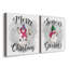 Bonhomme de neige «Merry Christmas» - ensemble de 2 reproductions sur toiles tendues-2079427103